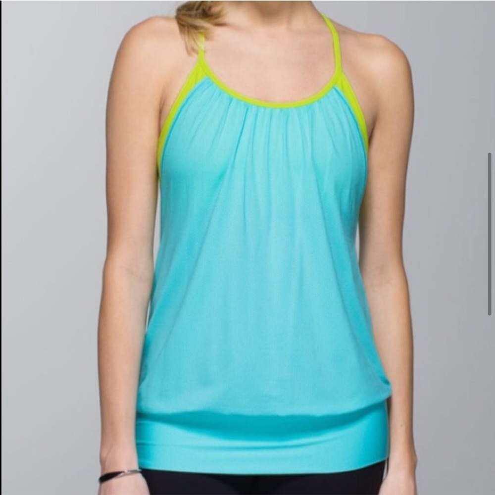 Blue & green lululemon tank w built in sports bra